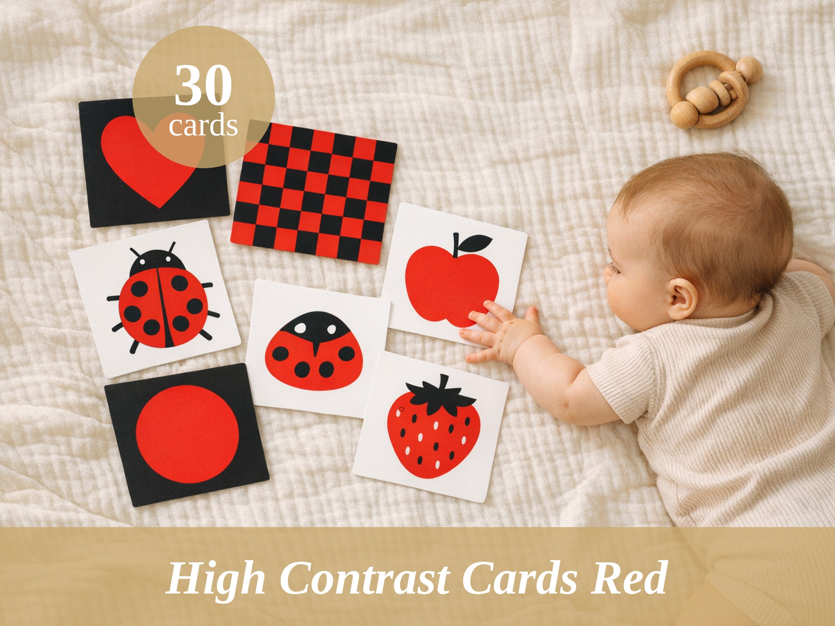 High Contrast Cards — Black, White & Red